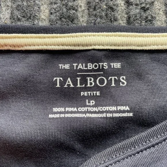 Talbots Navy long sleeve t shirt Nwt Size LP 100% pima cotton - Picture 2 of 4